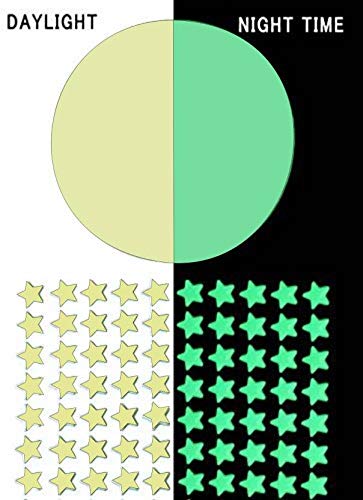 Dreamkraft Vinyl Glow In The Dark Wall Stickers 9.44 X 11.81 X 0.39 Inch, Green,3S1M, Self-Adhesive